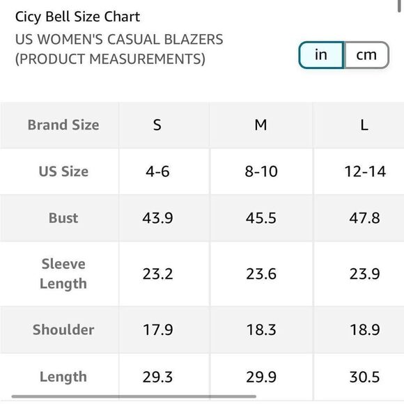 New Cicy Bell Casual Blazer Lapel Career Jacket Pockets S - Picture 4 of 5